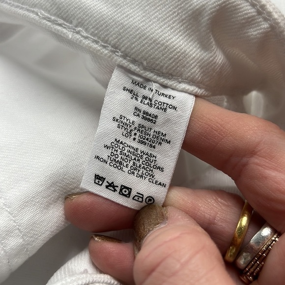 Theory White Split Hem Skinny Fresh Denim Size 31 - Picture 5 of 9